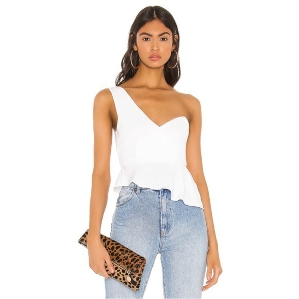 Superdown Karlie One Shoulder Top in White